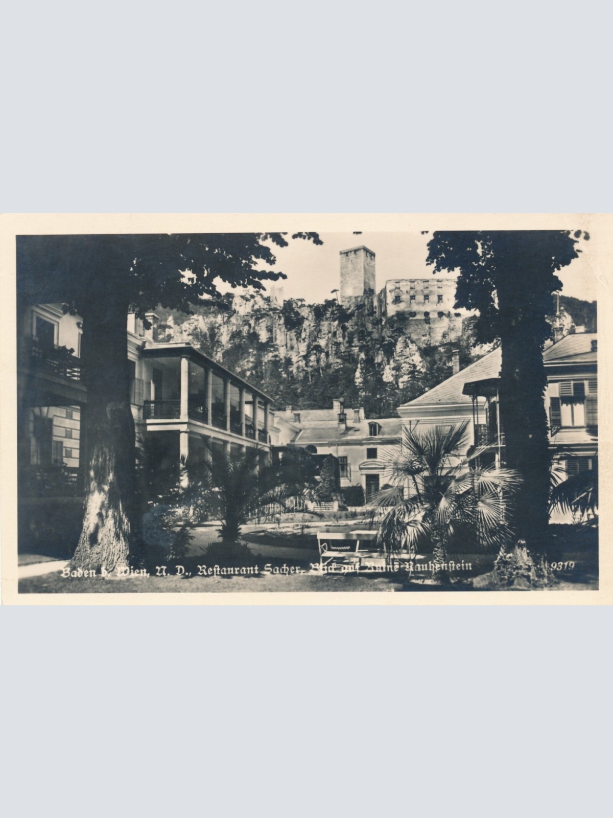 AK aus Baden bei Wien Restaurant Sacher Niederösterreich Ansichtskarte (8789)
