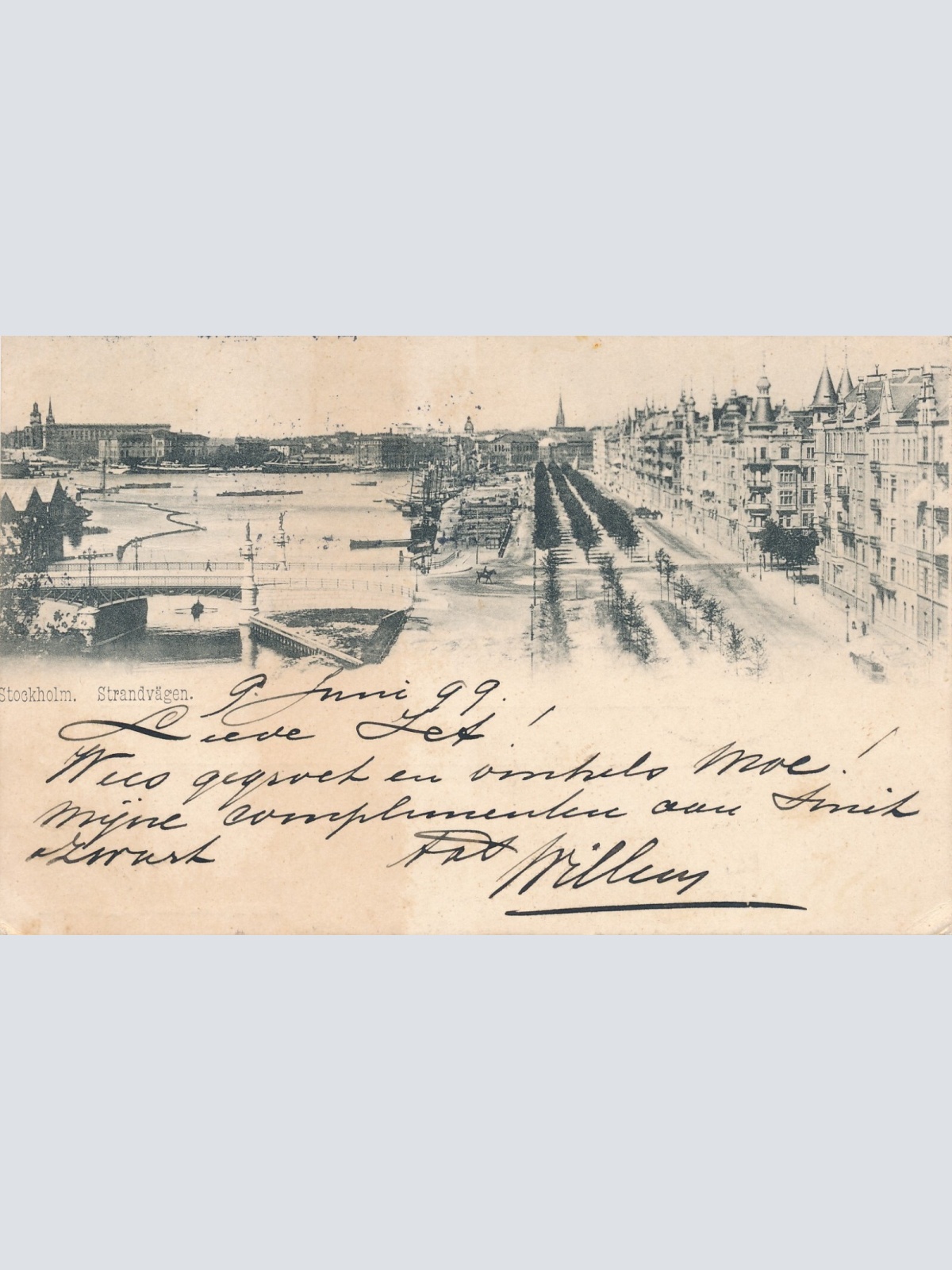 AK aus Stockholm Strandvägen Schweden (7350)