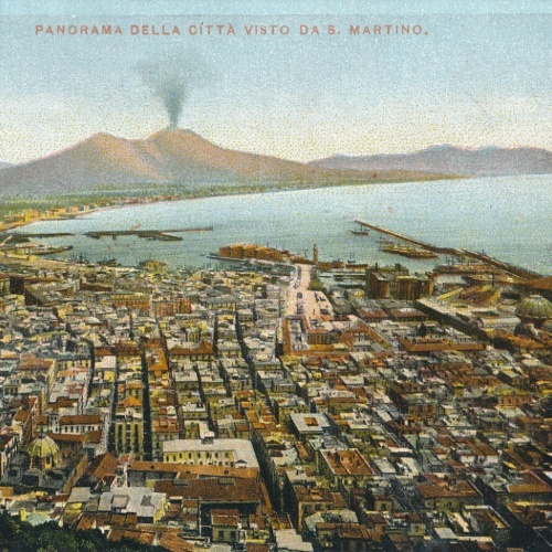 AK aus Napoli Panorama della visito das Martino Italien Ansichtskarte (9157)