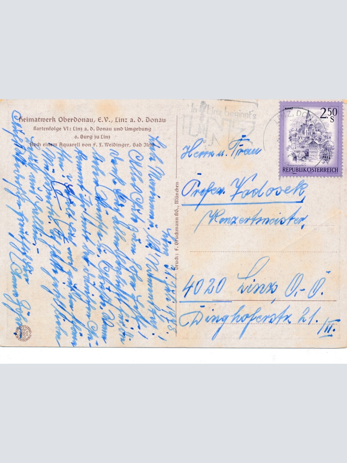 Künstler - AK Heimatwerk aus Linz an der Donau Oberösterr. Ansichtskarte (8963)