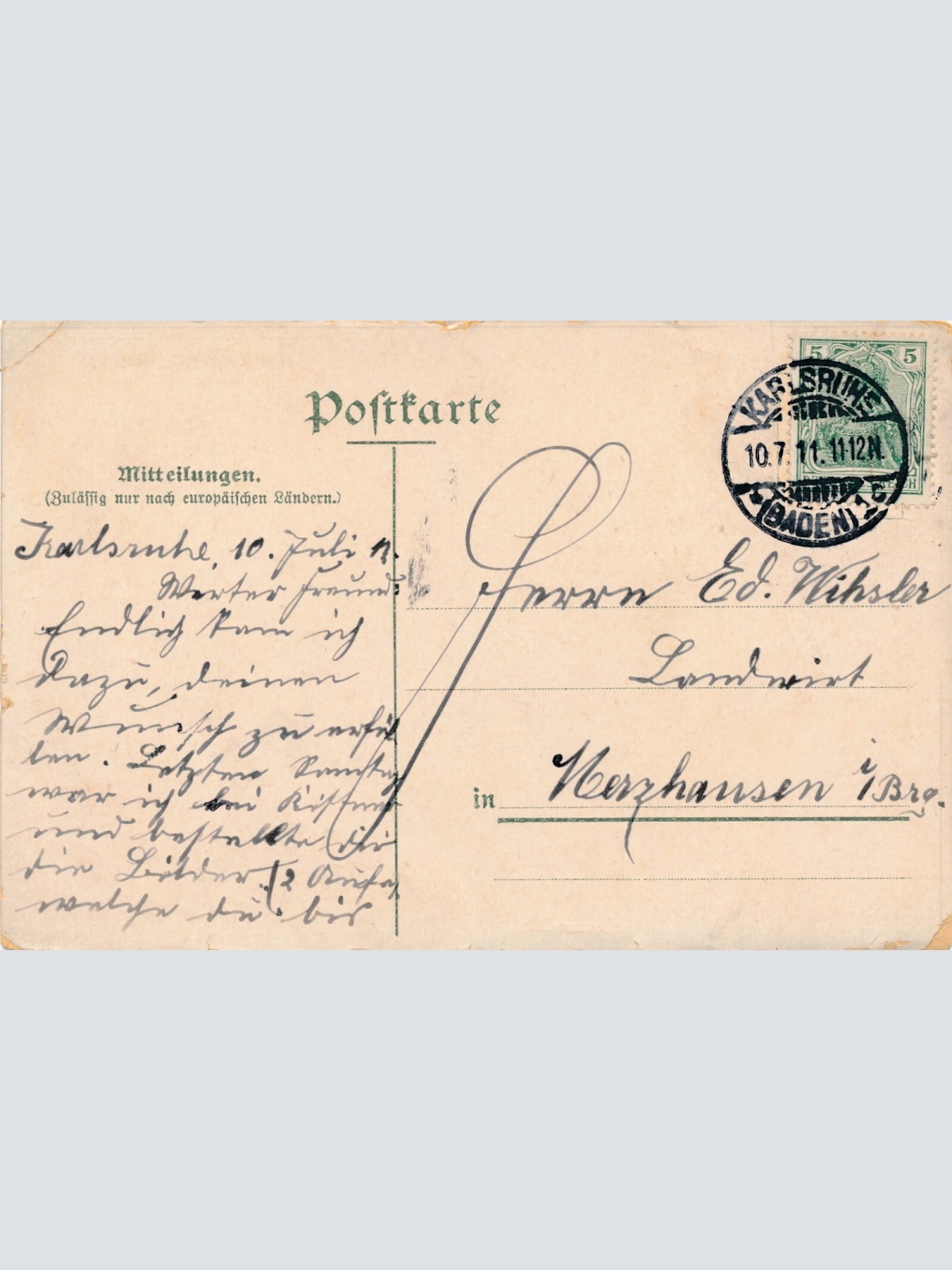 Litho - Karte Reserve hatt noch ... (9127)