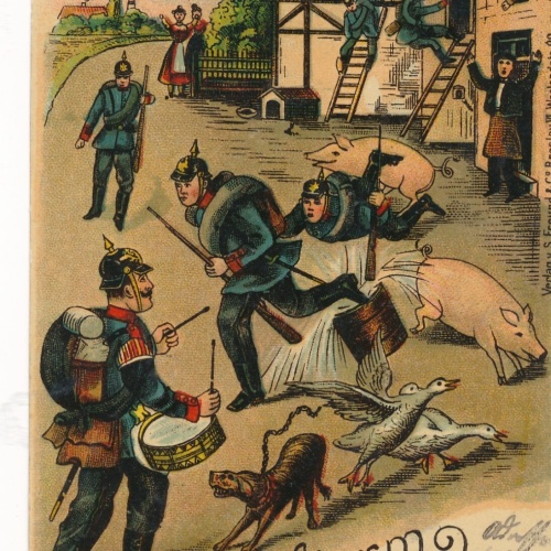 Litho - Karte Alarm Soldaten in Panik (9133)