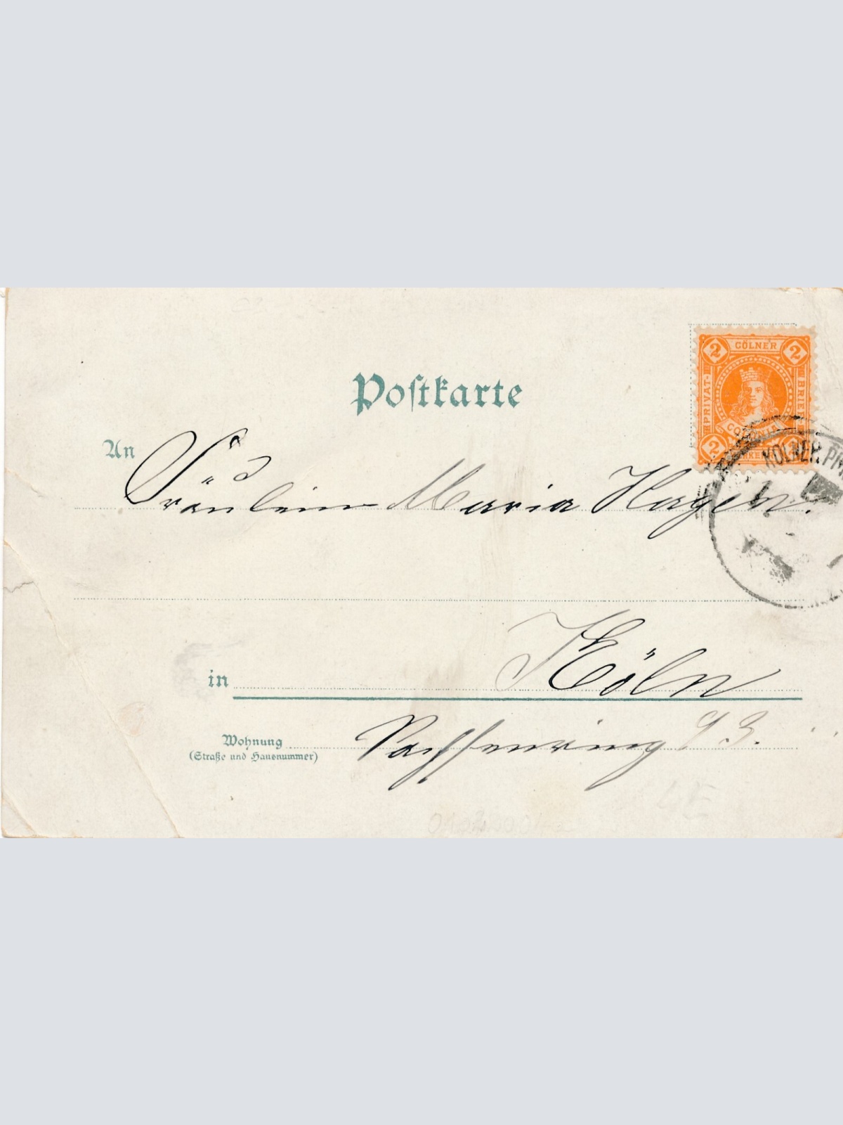 Litho - Motiv - Karte Behüt dich Gott im neuen Jahr Mann auf Pferd (9121)