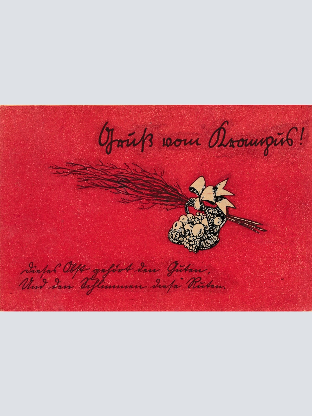 AK, Gruß vom Krampus, Obstkorb mit Rute (S2350)