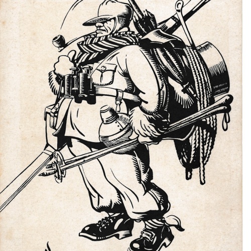 Karikatur - Karte vom Schiklub Darmstadt Skifahrer mit Spruch (7566)