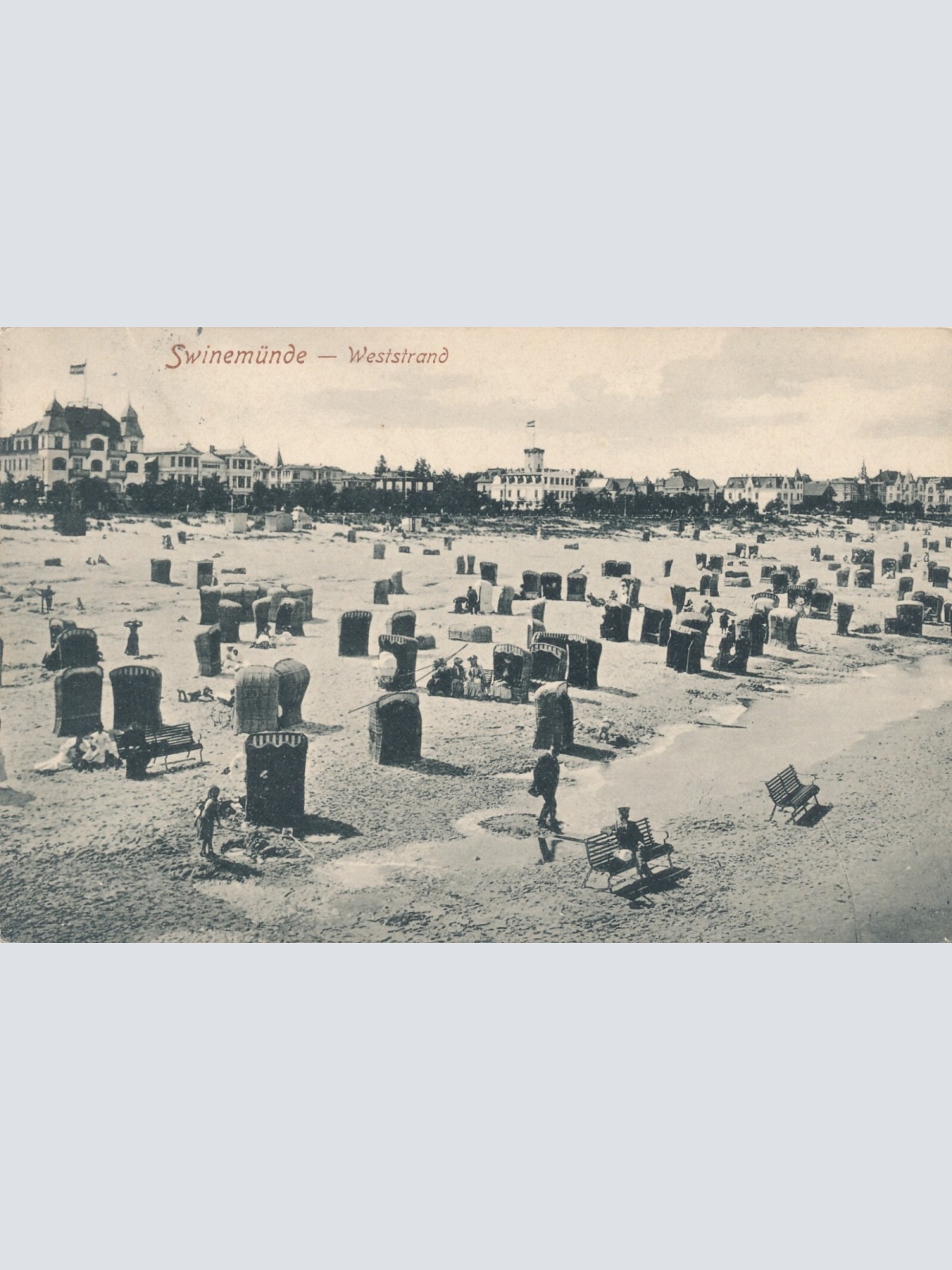 AK aus Swinemünde am Strand Polen (7590)