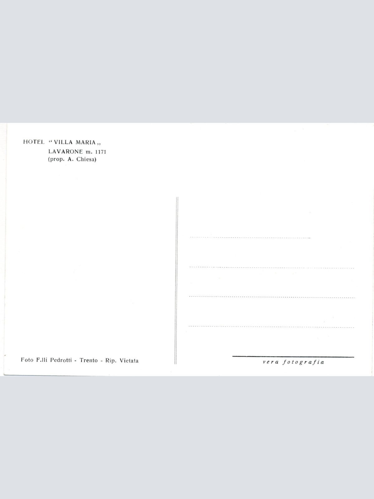 AK aus Lavarone mit Hotel Villa Maria Italien Ansichtskarte (9522)