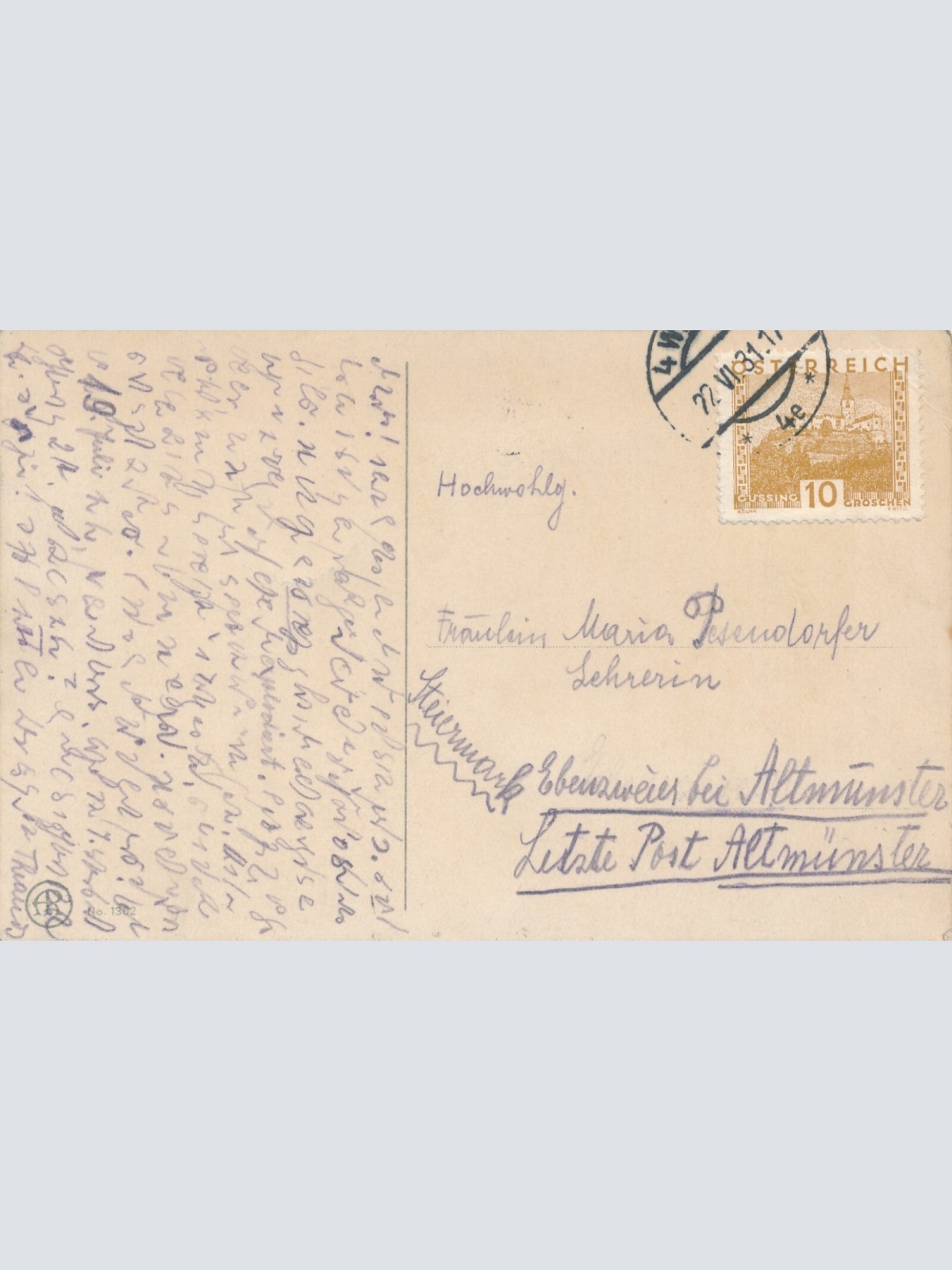 Künster - Karte von Pauli Ebner Puppenhochzeit das Glück im Winkel (8073)