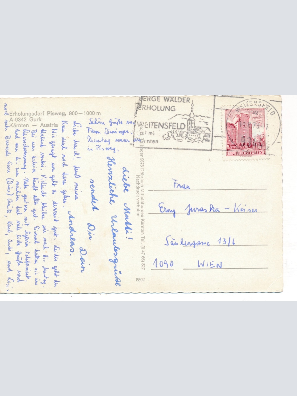 AK aus Pisweg Gurk mit Erholungsheim Kärnten Ansichtskarte (9481)