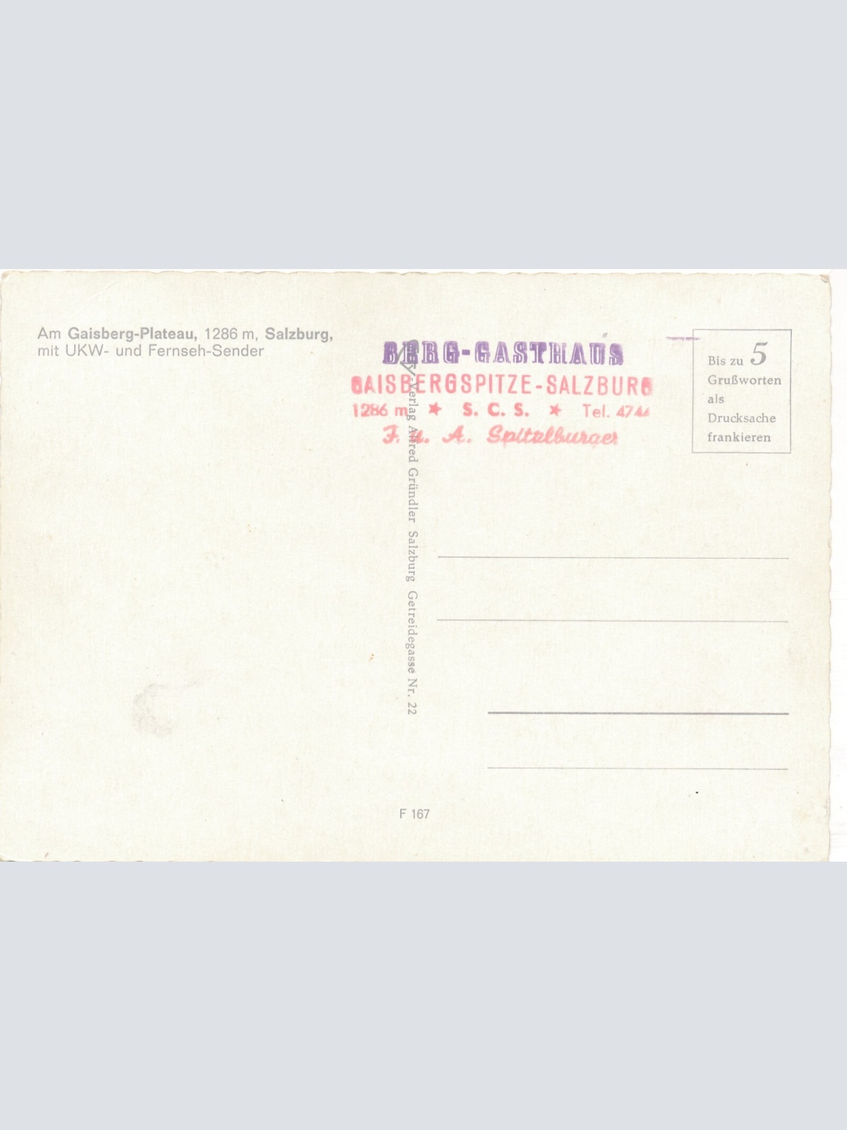 AK vom Gaisberg mit Ferseh Sender Salzburg Ansichtskarte (9471)