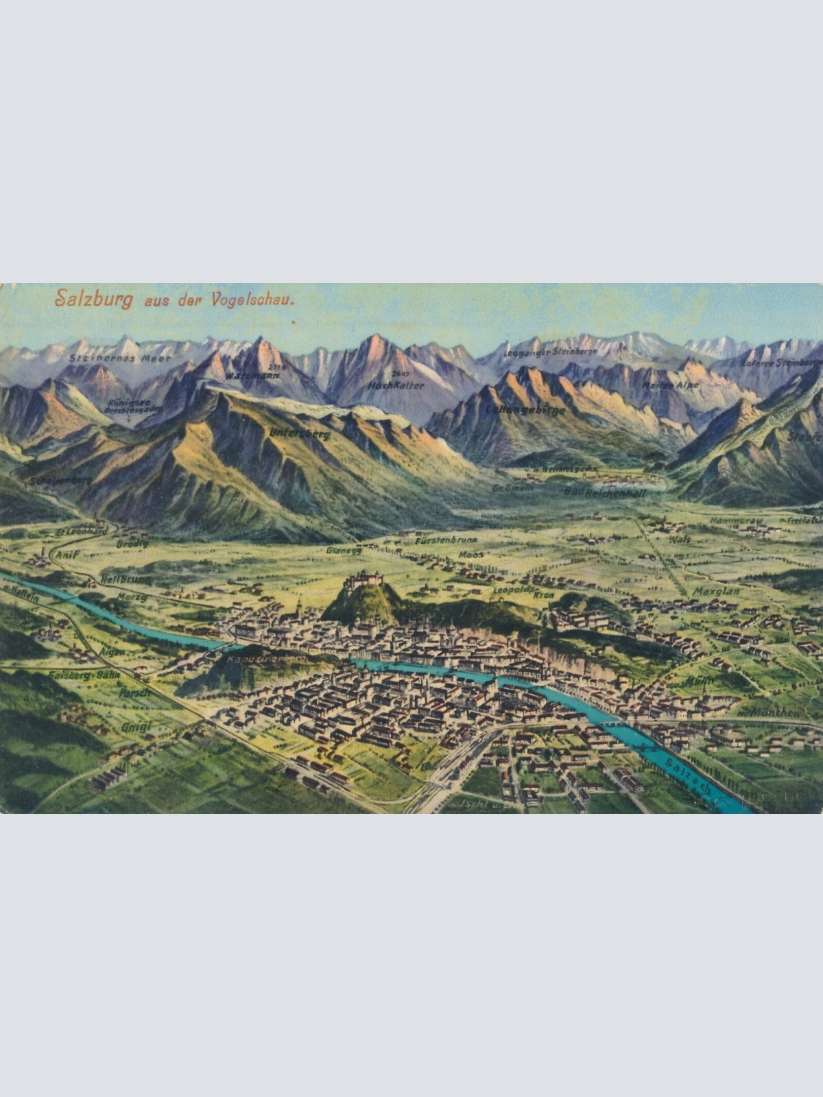 AK aus Salzburg aus der Vogelschau Salzburg Ansichtskarte (9249)