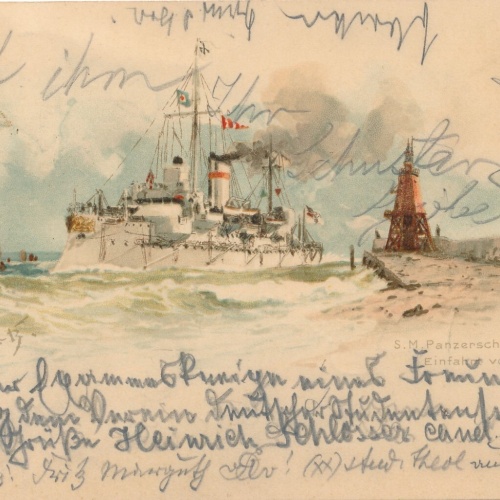 AK vom Kriegsschiff S.M. Panzerschiff Siegfried Ansichtskarte (9258)
