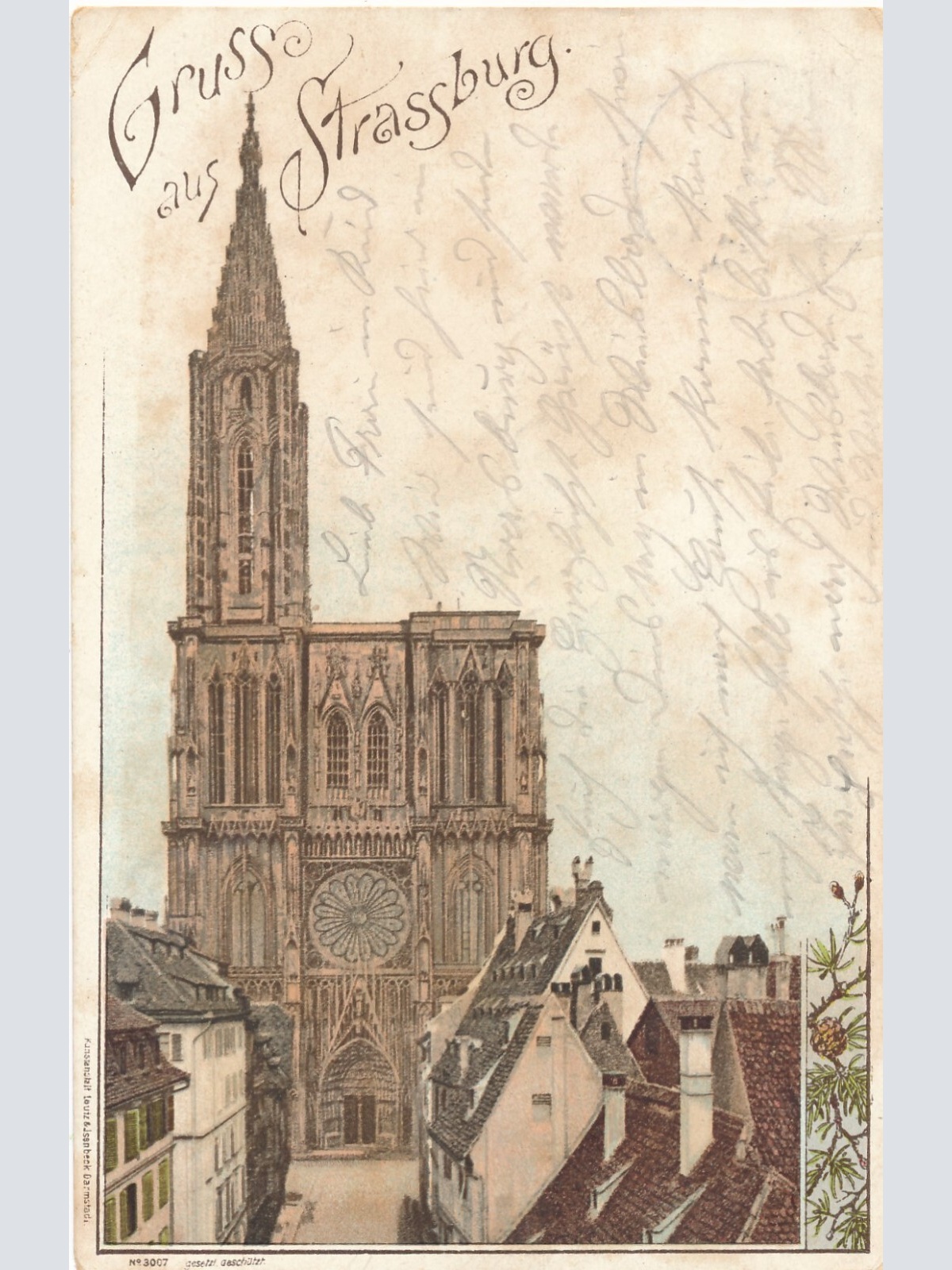 Litho - Karte gruss aus Strassburg Frankreich Ansichtskarte (9332)