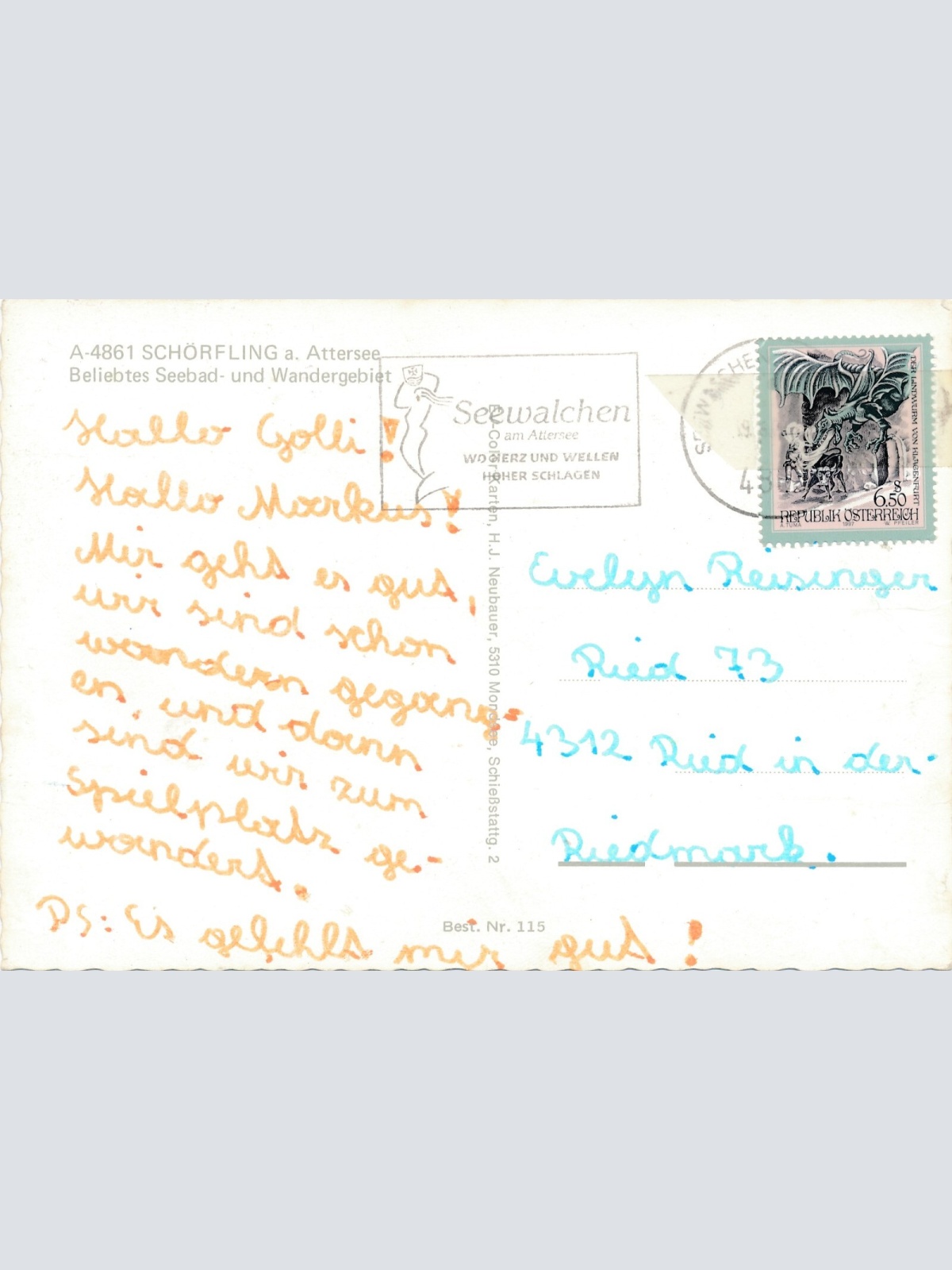 AK aus Schörfling am Attersee Oberösterreich Ansichtskarte (9807)