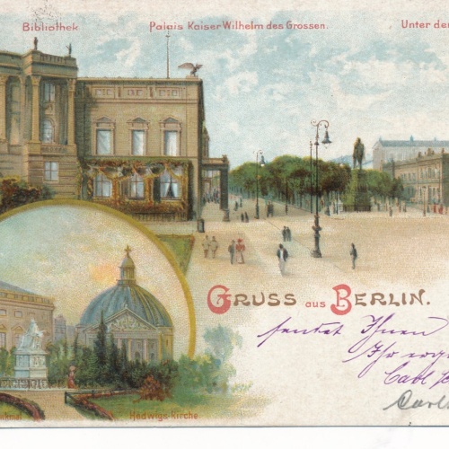 Litho - Karte gruss aus Berlin Unter den Linden Ansichtskarte (9353)