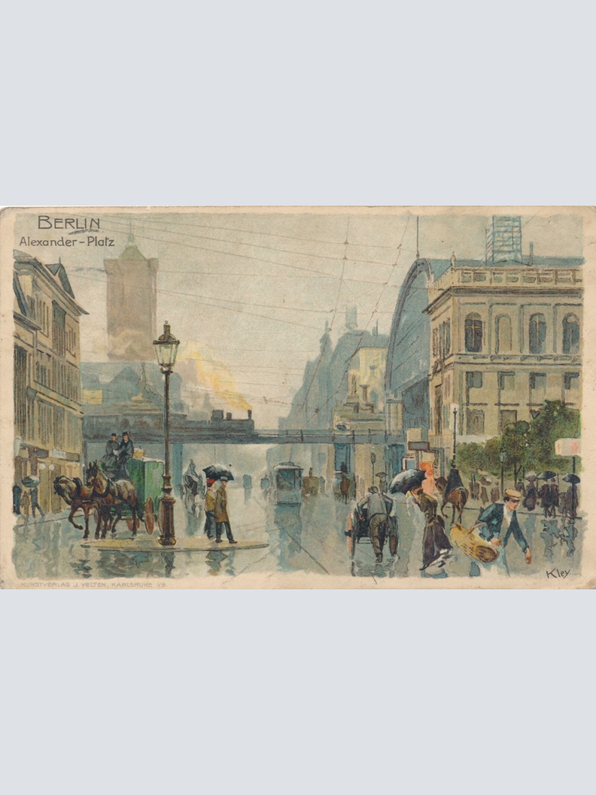 Litho - Karte gruss aus Berlin Alexander - Platz Ansichtskarte (9344)