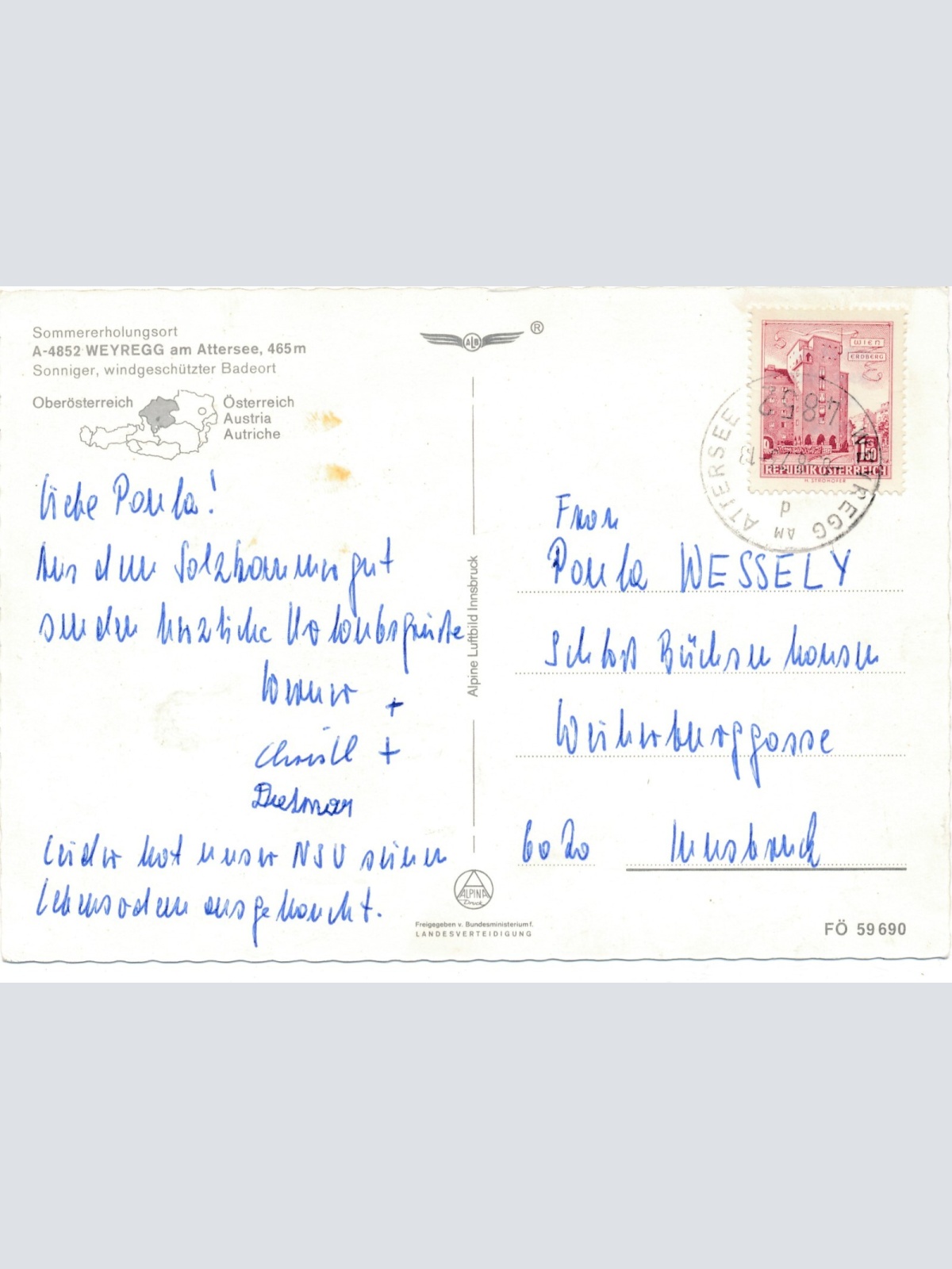 AK aus Weyregg am Attersee Oberösterreich Ansichtskarte (9815)