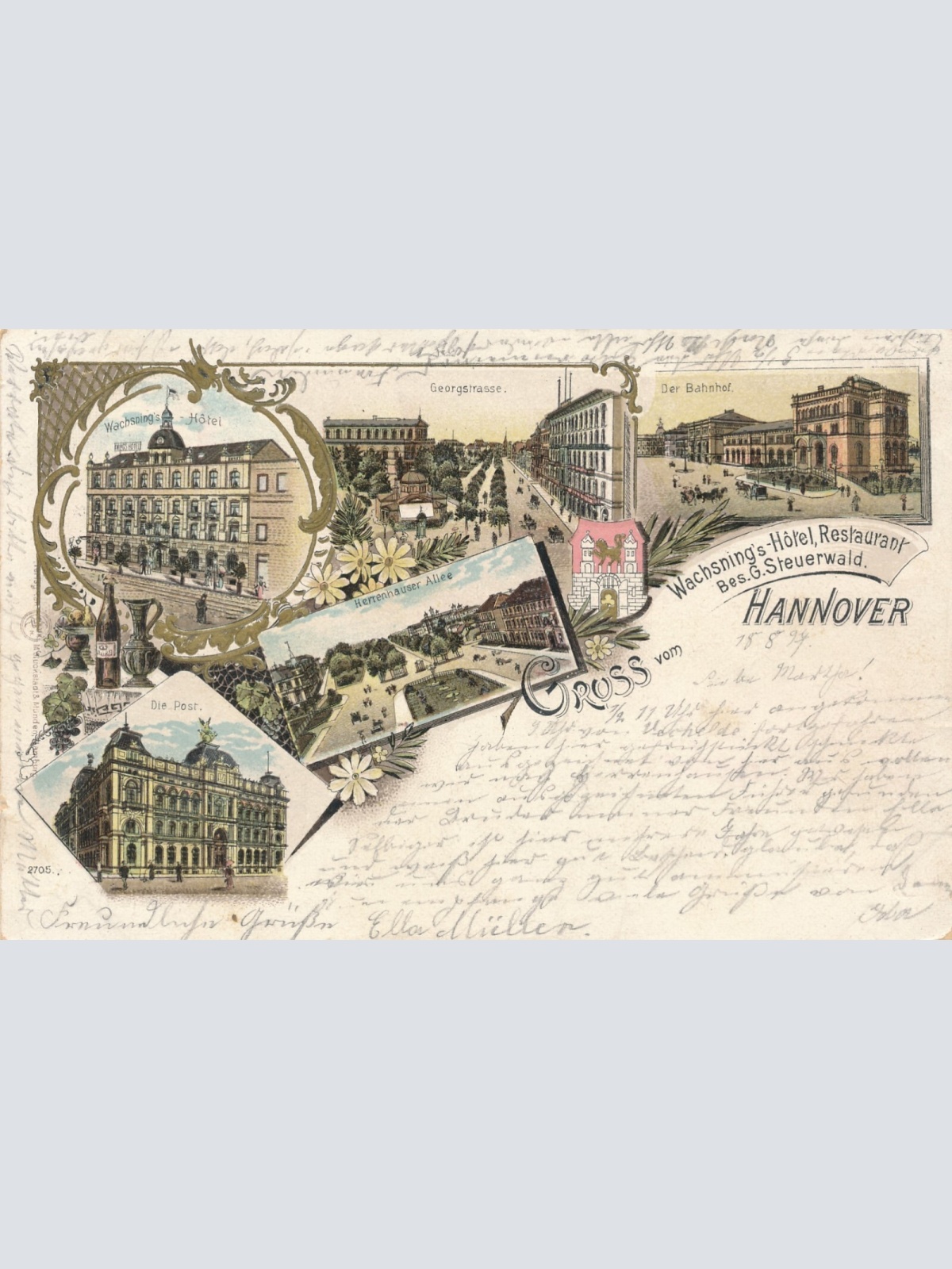 Litho - Karte gruss aus Hannover Niedersachsen Ansichtskarte (9263)