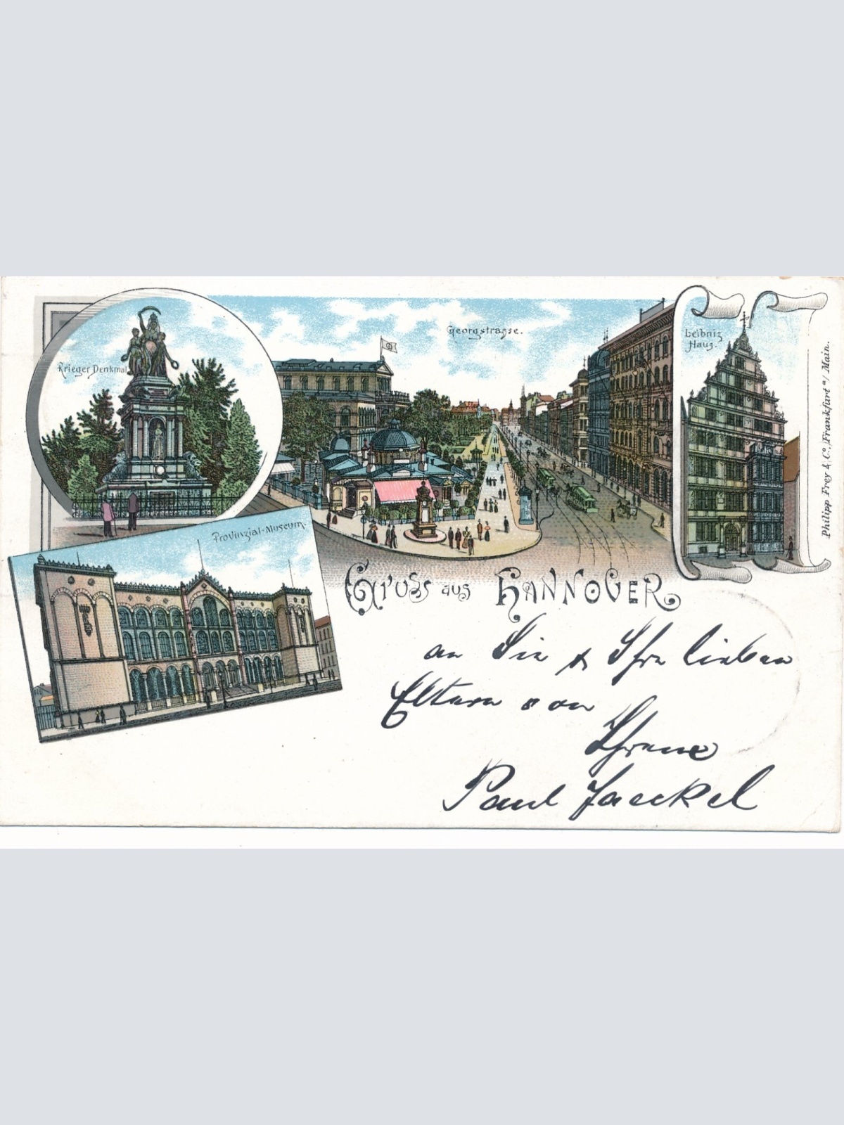 Litho - Karte gruss aus Hannover Niedersachsen Ansichtskarte (9264)