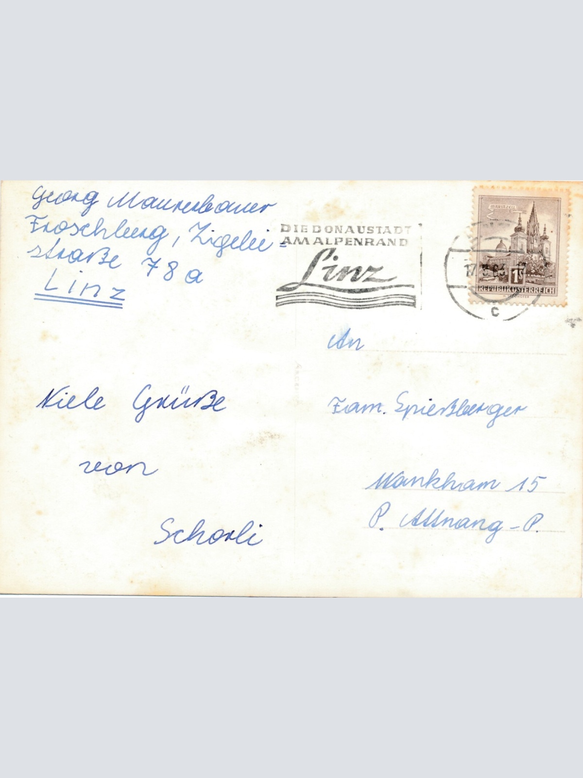 AK aus Linz mit Schule für Lehrlinge Oberösterreich Ansichtskarte (9856)