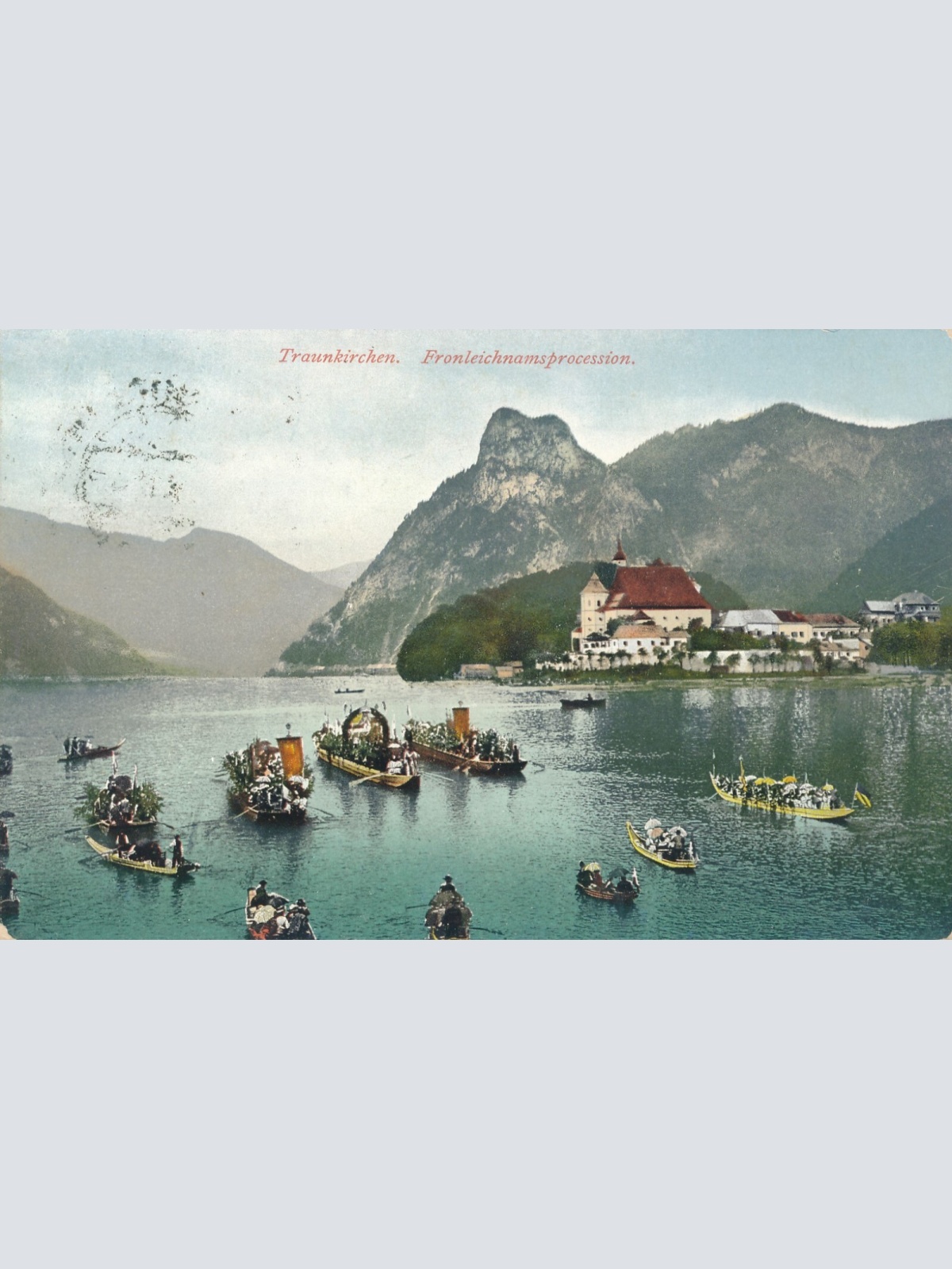 AK aus Traunkirchen Frohnleichnamsprocession Oberösterreich Ansichtskarte (9736)