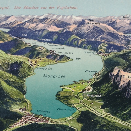 AK vom Mondsee aus der Vogelschau Oberösterreich Ansichtskarte (9298)