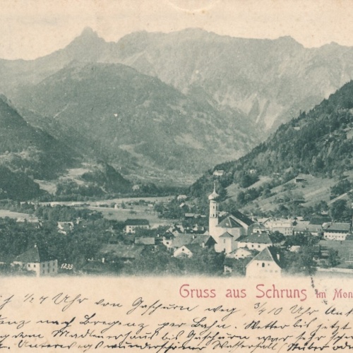 AK gruss aus Schruns Vorarlberg Ansichtskarte (9955)