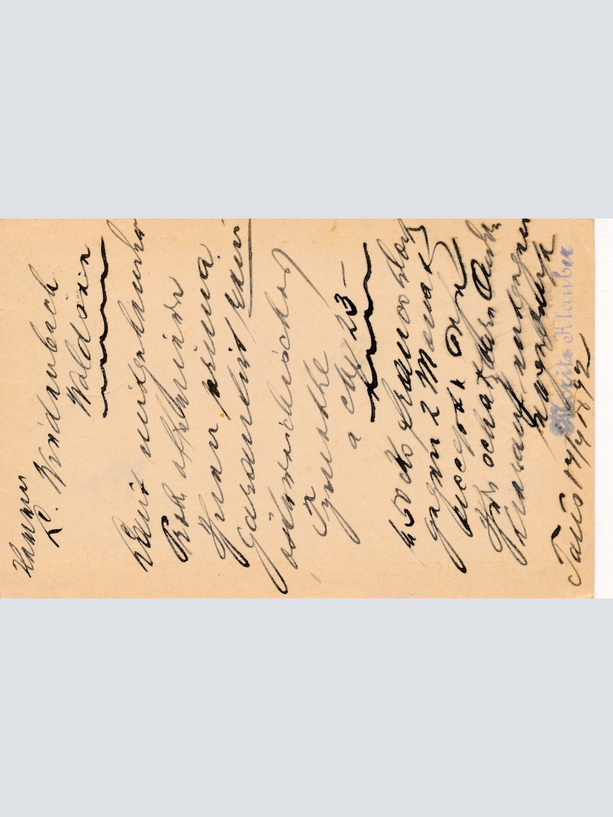 2 Kreuzer Ganzsachen - Karte 1892 aus Taus (9985)