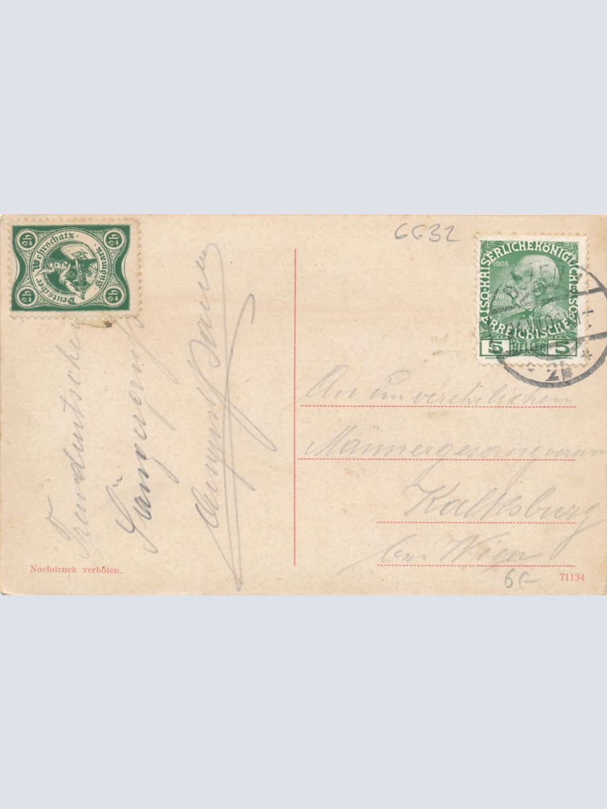 AK aus Ehrwald an Sakischen Gruas Tobias wilhelm Tr. Tirol Ansichtskarte (9929)