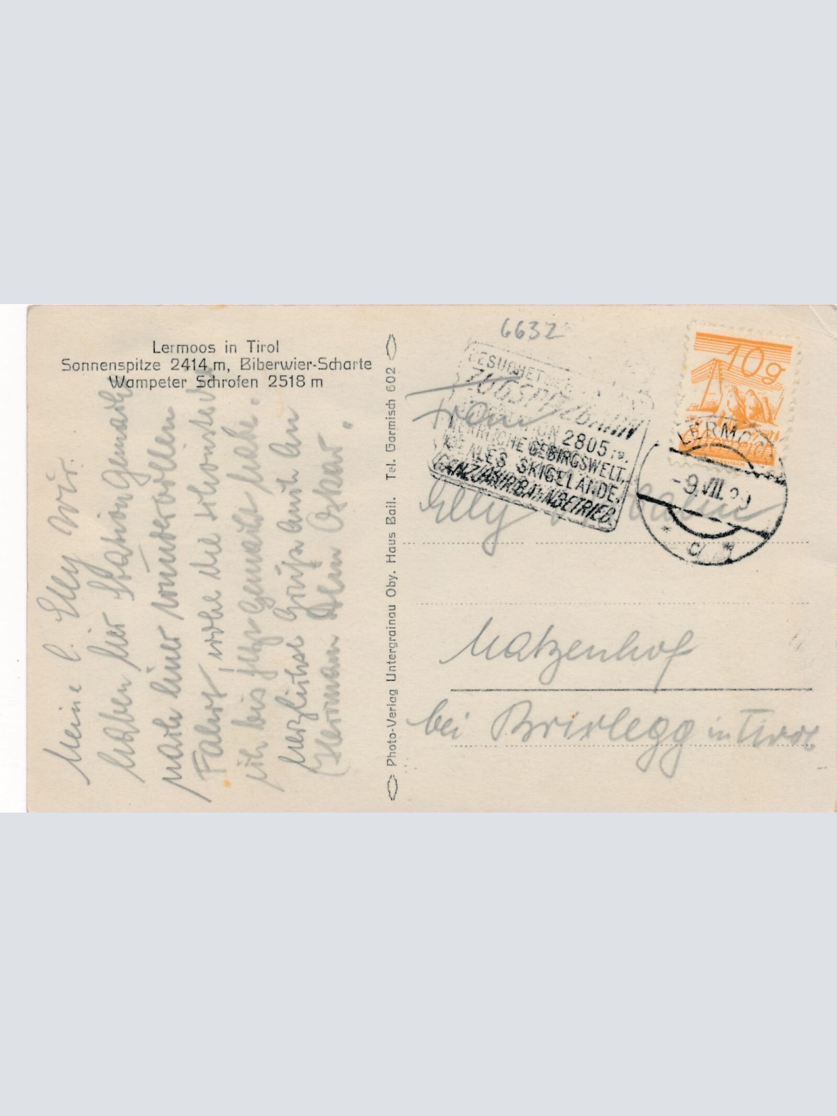 AK aus Lermoos Tirol Ansichtskarte (9919)