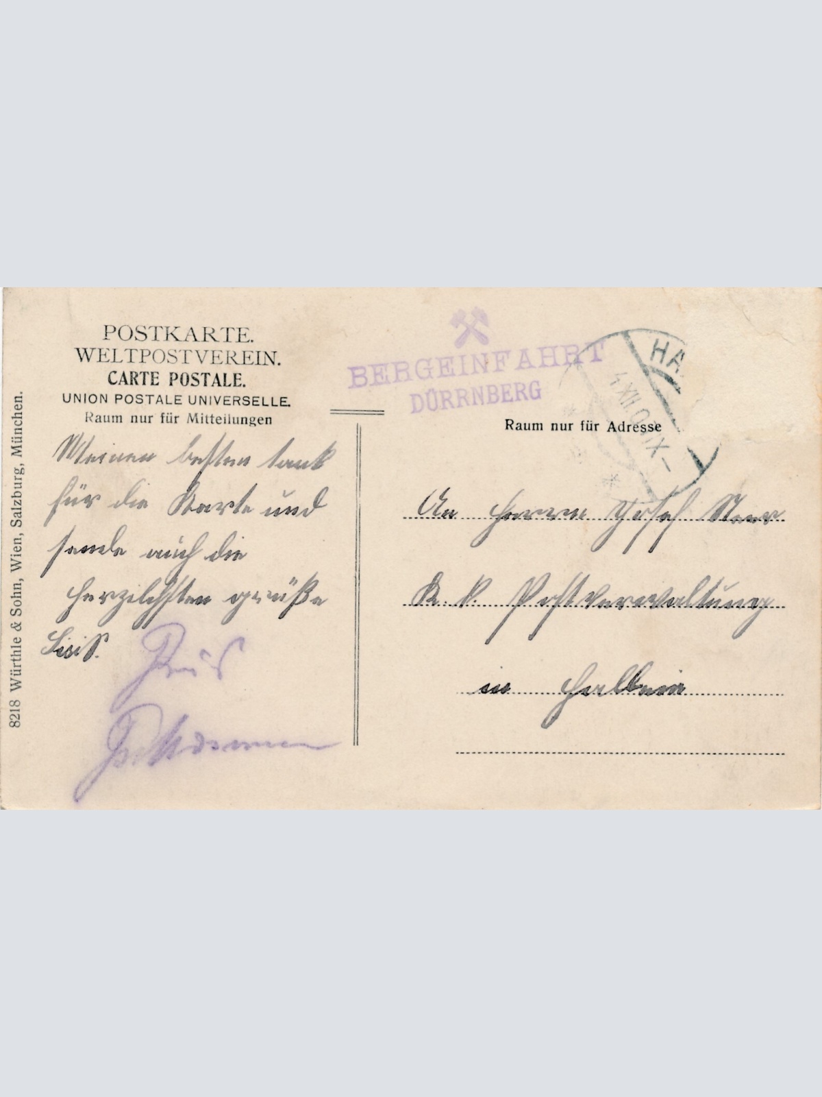 AK aus Dürnberg bei Hallein Salzbergwerk Salzburg Ansichtskarte (9686)