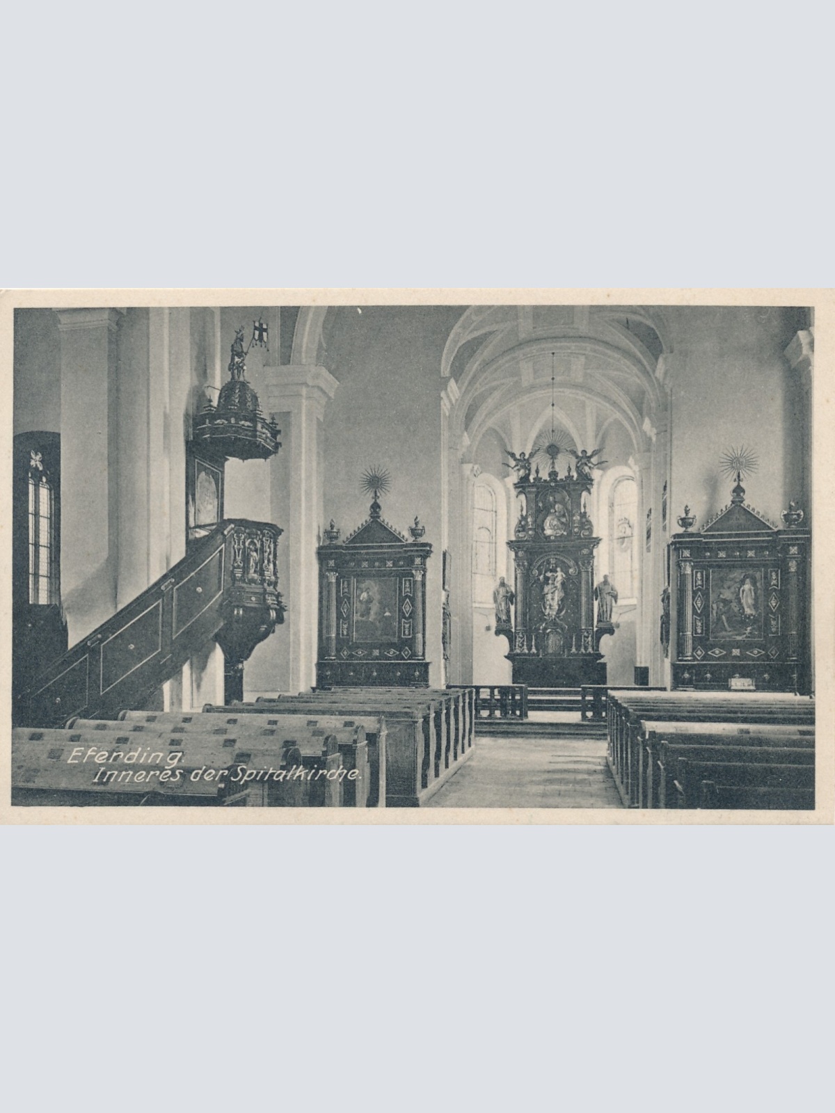 AK aus Eferding Kircheninneres Oberösterreich Ansichtskarte (10298)