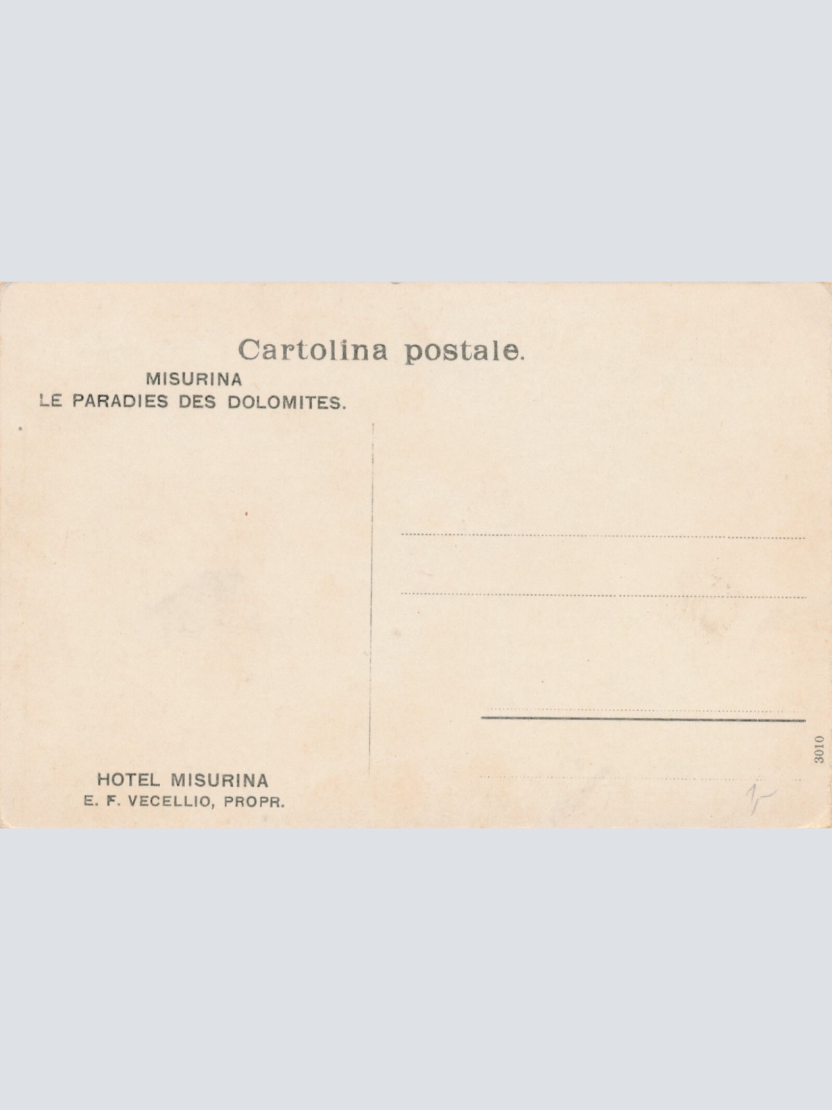 AK aus Misurina mit Hotel Misurina Italien Ansichtskarte (9638)