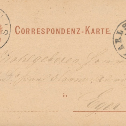 2 Kreuzer - Ganzsachen - Karte 1876 aus Karlsbad (10175)