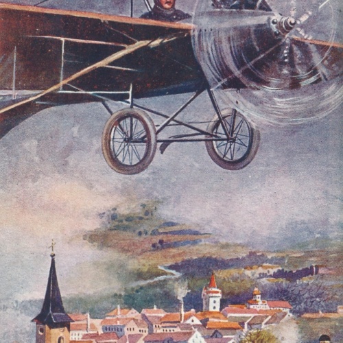 Motiv - Karte Flugzeug mit Pilot Propellermaschiene Ansichtskarte (10204)