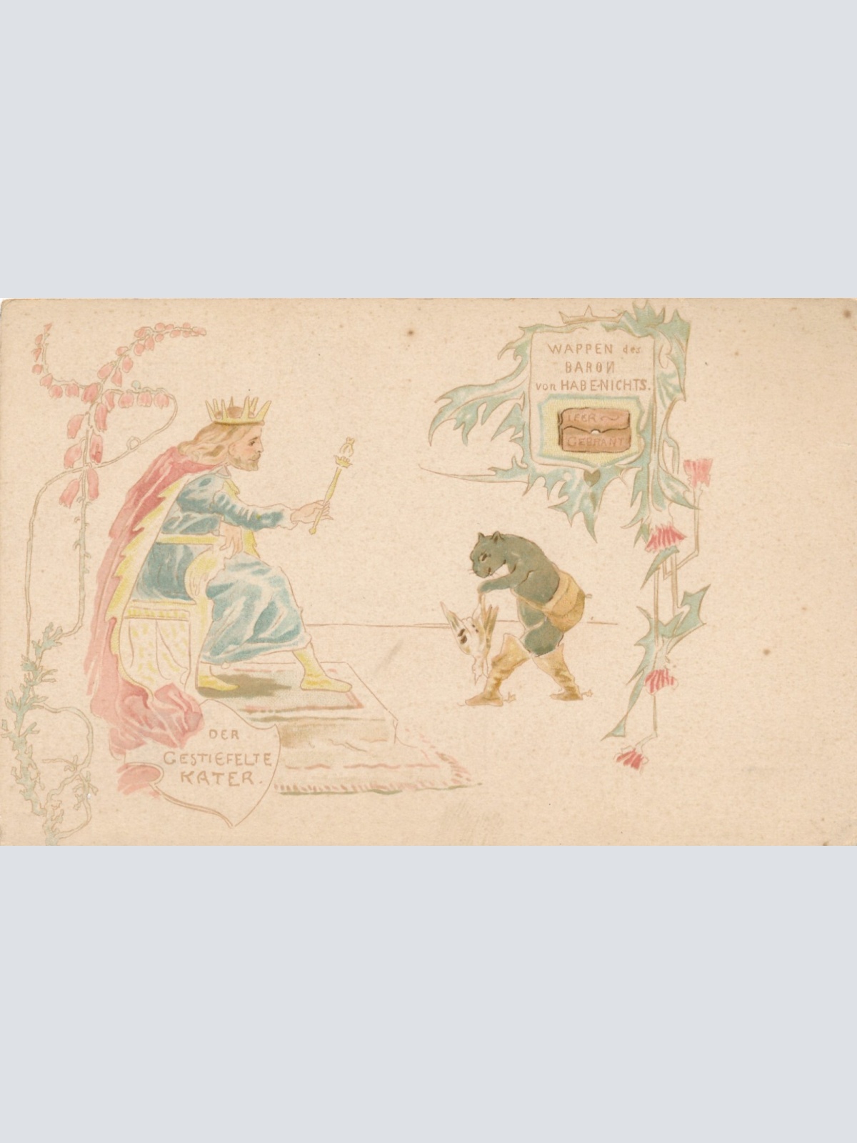 Motiv - Karte der Gestiefelte Karter mit König (10206)