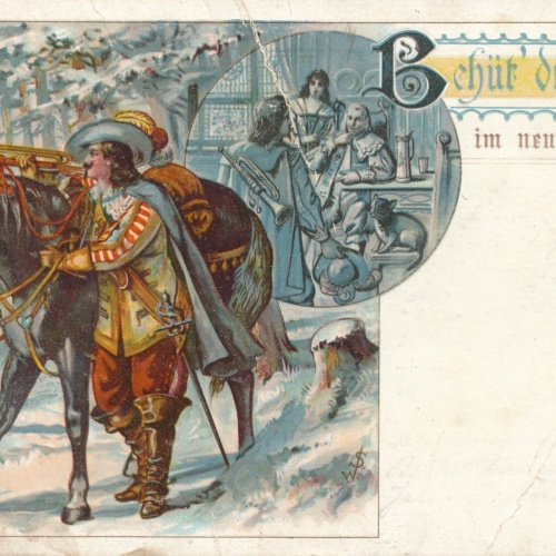 Litho - Motiv - Karte Behüt dich Gott im neuen Jahr (10207)