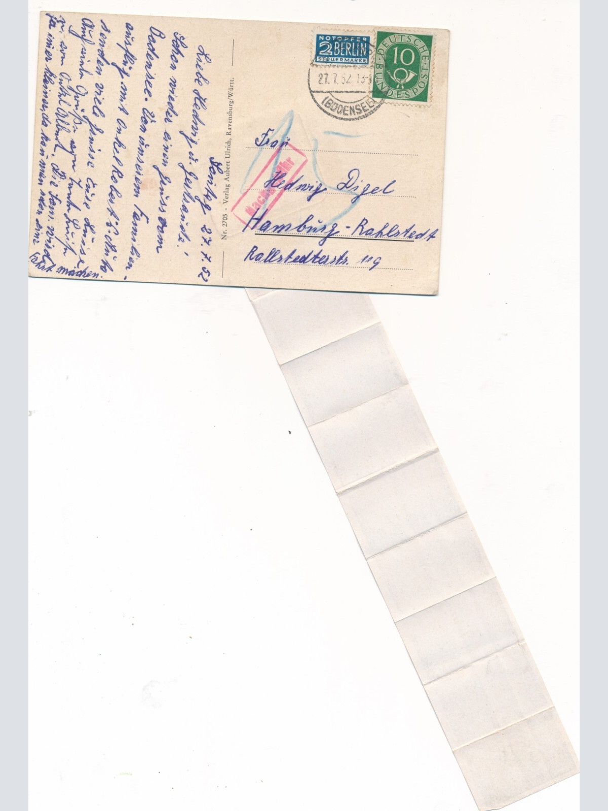 Motiv - Karte gruß vom Bodensee mit Cabrio Auto (10212)