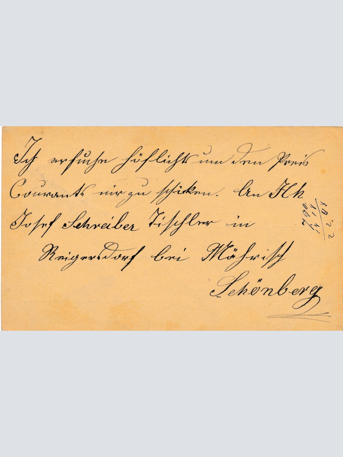 2 Kreuzer - Ganzsachen - Karte aus Mähr Schönberg (10185)