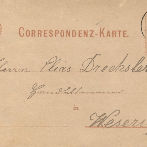 2 Kreuzer - Ganzsachen - Karte 1877 aus Plan (10188)