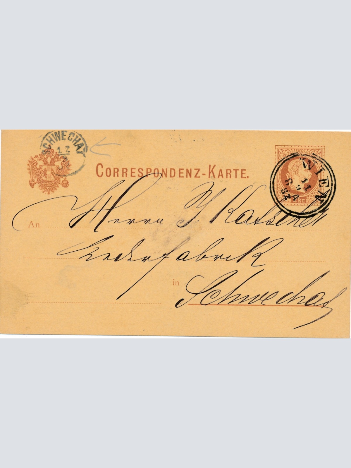 2 Kreuzer - Ganzsachen - Karte 1882 aus Wien (10194)
