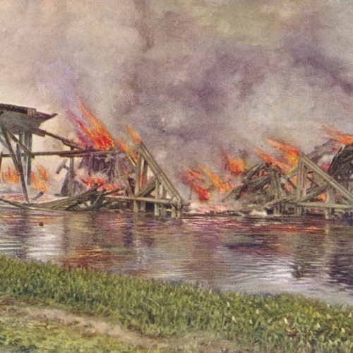 AK Weltkrieg 1914 - 1916 Brückensprengung auf dem Russischen Kriegsplatz (10241)