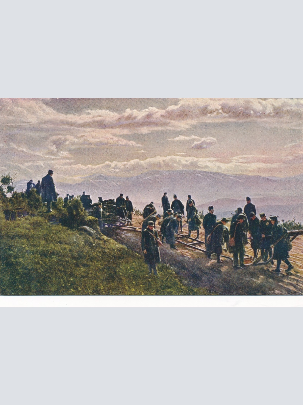 AK Weltkrieg 1914 - 1916 Bau einer Feldbahn in Russland (10242)