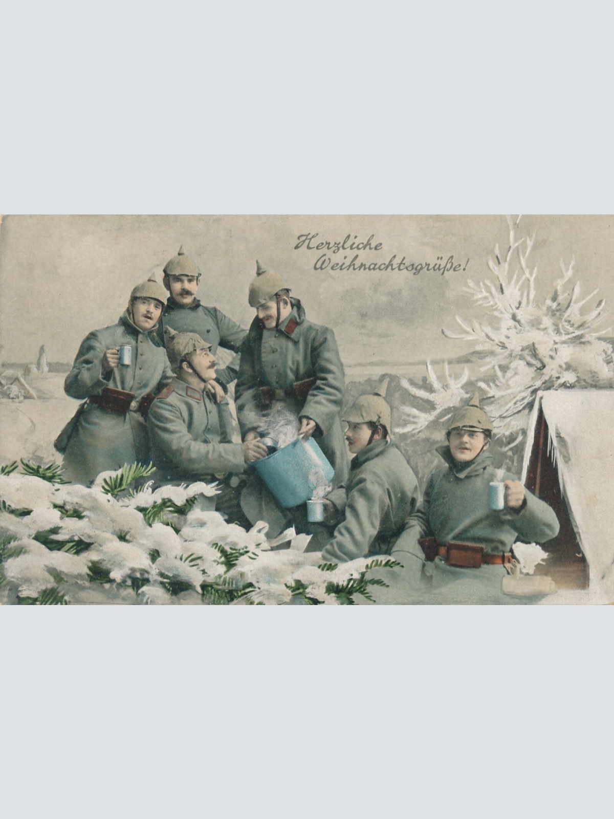 AK Herzliche Weihnachtsgrüße von den Pickelhauben (10232)