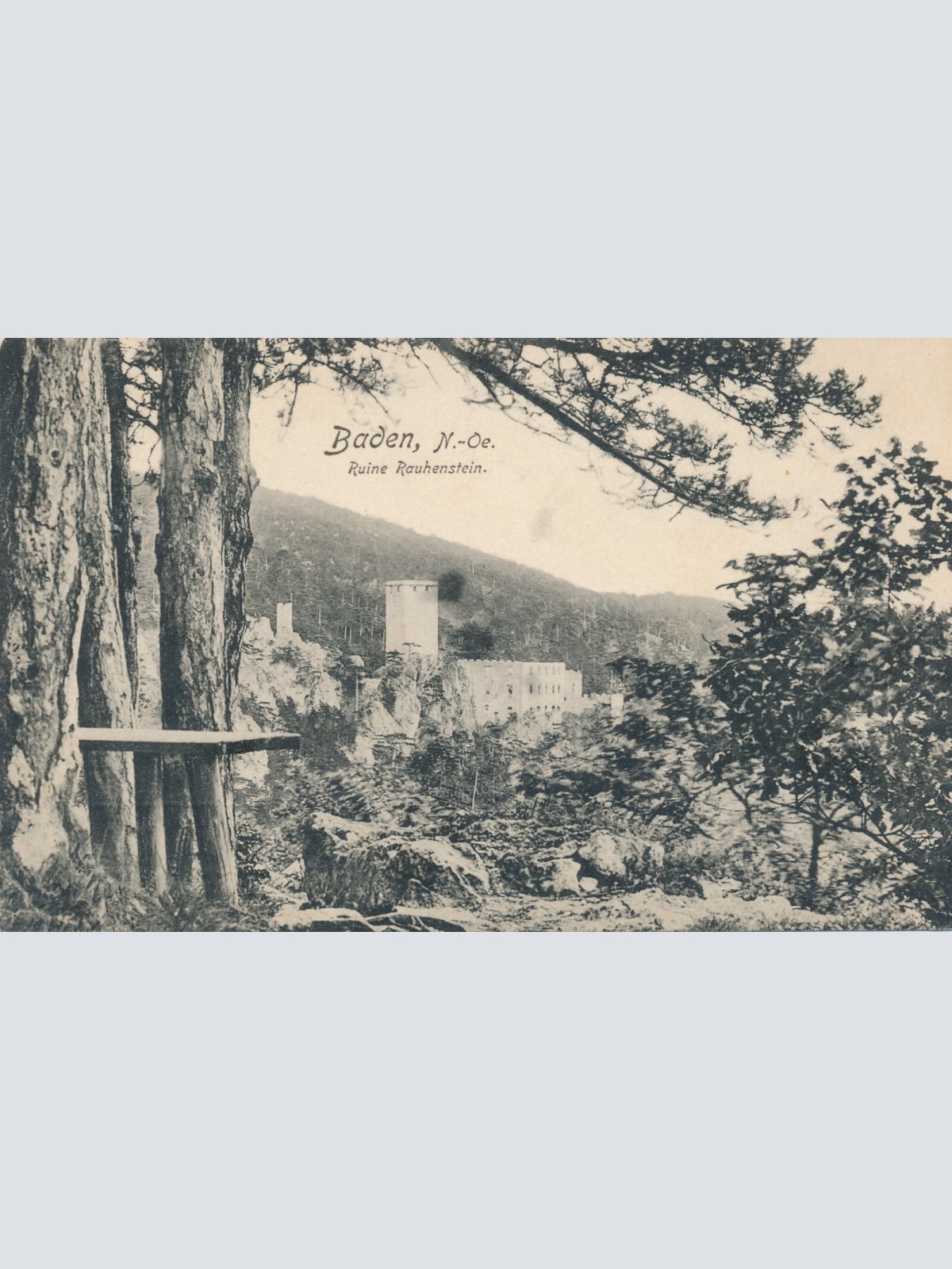 AK aus Baden mit Ruine Rauhenstein Niederösterreich Ansichtskarte (10330)