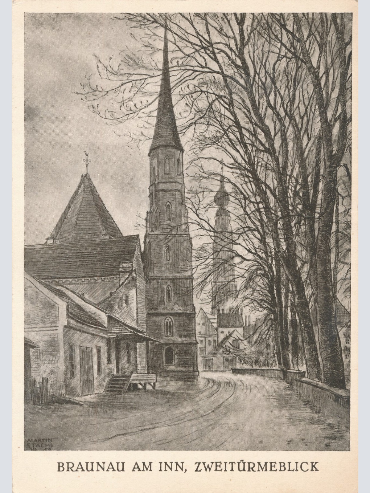 AK, Braunau am Inn, Zweitürmeblick, Oberösterreich (S2424)