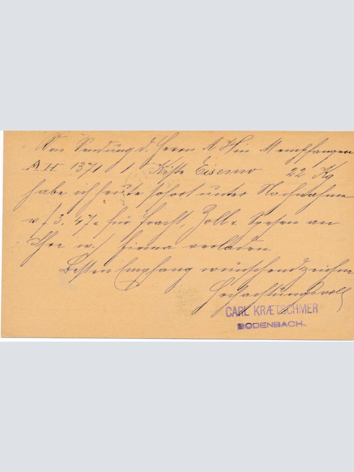 2 Kreuzer - Ganzsachen - Karte 1883 aus Bodenbach (10054)