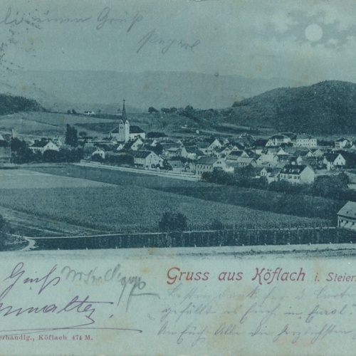 Mondschein - Karte gruss aus Köflach Steiermark Ansichtskarte (8662)