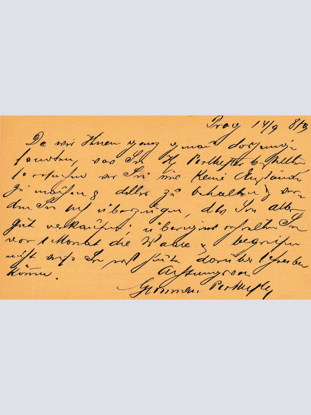 2 Kreuzer - Ganzsachen - Karte 1889 aus Praha Prag Poric (10142)