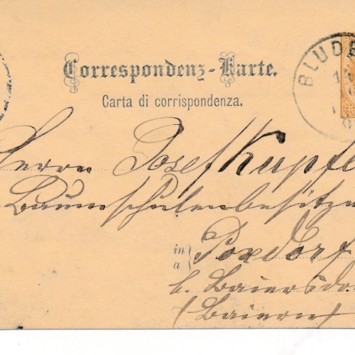 2 Kreuzer - Ganzsachen - Karte 1885 aus Bludenz (10145)